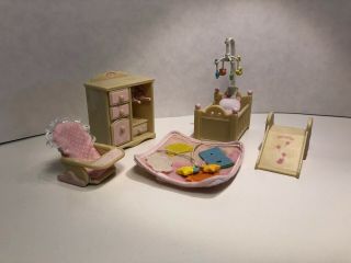 Calico Critters/sylvanian Families Pink Baby Nursery Set Great Price,