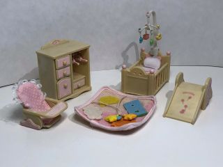 Calico Critters/sylvanian Families Full Pink Baby Nursery Set