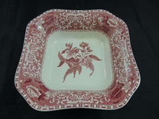 Spode Camilla Pink/red Square Serving Bowl 9.  25 "