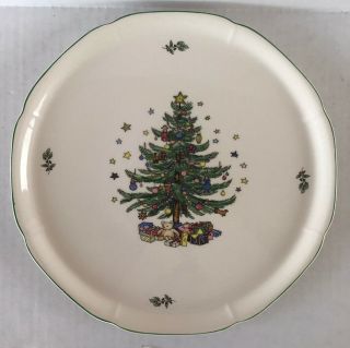 Vintage Nikko Happy Holidays Christmas Tree Cookie Cake Plate 11 "