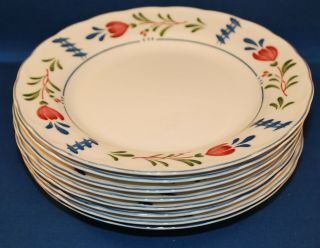 Set Of 8 Provincial Designs " Avondale " By Nikko Japan | Salad Bread Plates 7 3/8