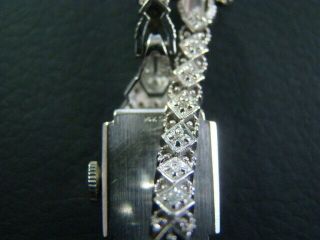 Vintage Classic Lady Hamilton 14KT White Gold & 64 Diamonds Wrist Watch 5