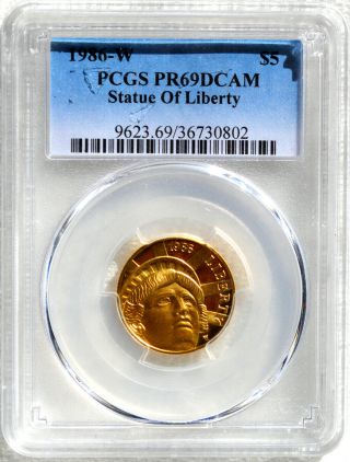 1986 - W Us Gold $5 Statue Of Liberty Proof Pcgs Pf69 Dcam On Ebay