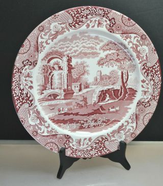 - Spode " Italian " Pink Italian Chop Plate Platter Serving Platter 12 - 1/2 "