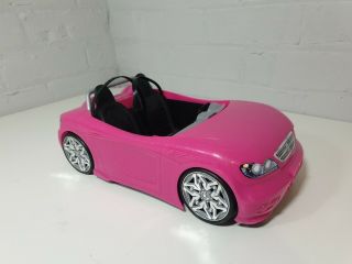 Barbie Pink Glitter Convertible Car Mattel 2013 Toy Seatbelts Glam Vehicle