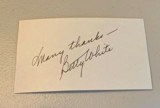 Betty White Signed Index Card Signature Autograph Golden Girls