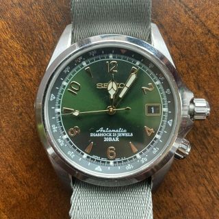 Seiko Automatic Alpinist Field Watch Sarb017 (green) And Strap