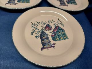 2004 Home & Garden Party Limited Birdhouse Pattern Set/7 Dinner Plates 2