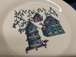 2004 Home & Garden Party Limited Birdhouse Pattern Set/7 Dinner Plates 3