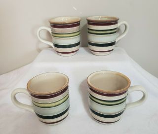 Tabletops Lifestyles Jentry Hand Painted/crafted - Set Of 4 Coffee/tea Mugs 4 5/8 "