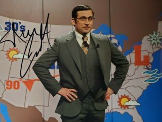 Steve Carell Hand Signed 8x10 Photo W/ Holo Anchorman