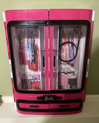 Barbie Pink Wardrobe Closet Storage Carrying Case Mattel
