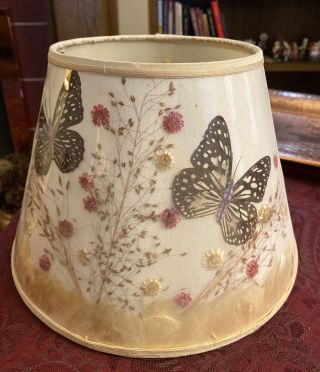 Van Briggle Pottery Butterfly And Flower Shade