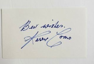 Perry Como Autographed 3x5 Index Card Music Autographed Signed Best Wishes