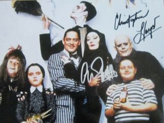 Anjelica Huston Christopher Lloyd Addams Family Photo Signed Autograph 8x11