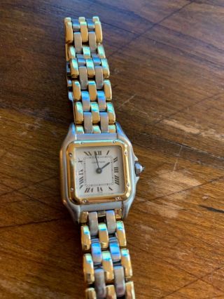 Ladies ' Stainless Steel and 18K Yellow Gold 22 x 23mm Cartier Panthere Watch 2
