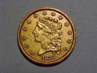 1834 Classic Head $2.  50 Gold Detail