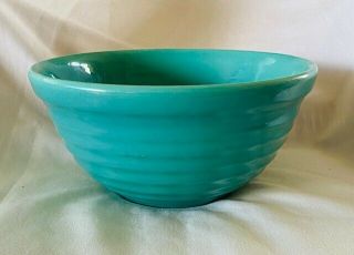 Vintage Bauer Pottery 12 Ring Ware Mixing Bowl Teal Green 9 1/2”
