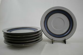 Set Of 6 Otagiri Horizon Stoneware Saucers - Vintage