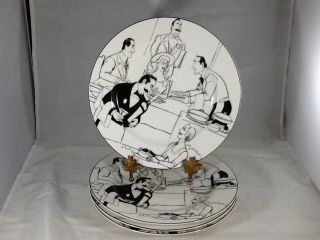 Noritake Epoch Le Restaurant Set Of 4 Saladplates 8 " Drawings French Dining