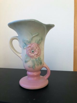 Vintage Hull Art Pottery Vase Open Rose Pattern Usa 127 - 4 ?/?