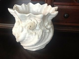 Vintage Irish Belleek Twisted Shell Flower Vase - 1946 - 55 4th Green