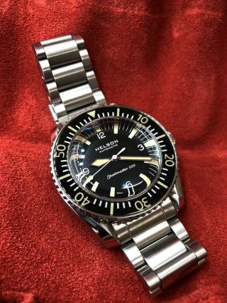 Helson Sharkmaster 300 Black Dial,  Eta,  W/ Watch Roll.  No Date Vintage 300 M
