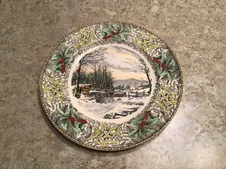 Adams China 10.  5” Dinner Plate Winter In The Country “winter Scenes”