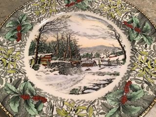 Adams China 10.  5” Dinner Plate Winter In the Country “Winter Scenes” 2