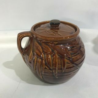 Mccoy Usa Pottery Vintage Brown Bean Pot/cookie Jar