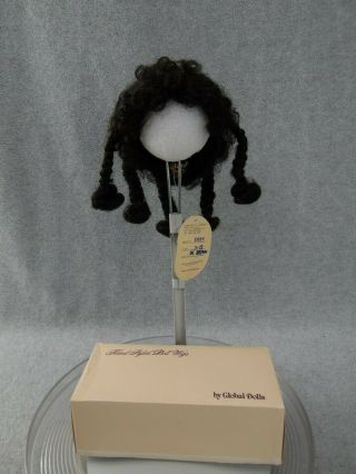 Global Doll Wig Size 11 - 12 Sissy Drk Brown With Tag Box & Hairnet
