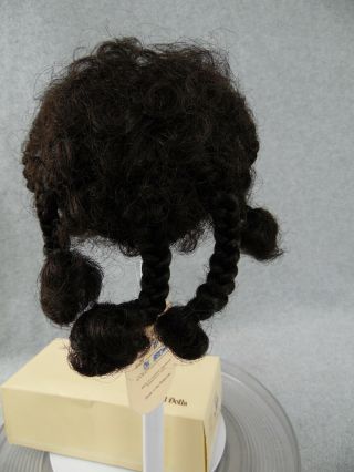 Global Doll Wig Size 11 - 12 Sissy Dark Brown With Tag Box & Hairnet