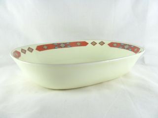 Ws George Red Iroquois Cavitt Shaw Oval Serving Bowl,  9 - 1/2 ",  Vtg