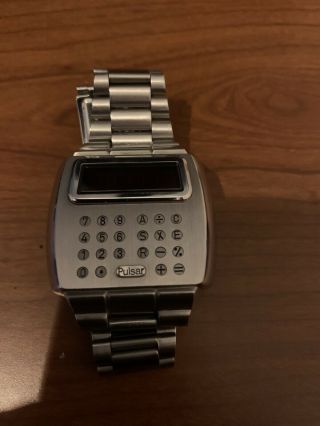 Pulsar Calculator Watch In Stainless In Good Order