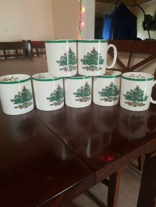 Spode Christmas Tree Coffee Mugs Set Of 6 2