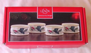 Set Of 4 Christmas Napkin Rings By Lenox