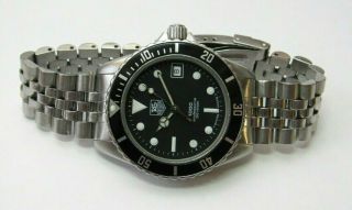 Tag Heuer 1000 980.  013b Mens Black Submariner Diver Watch,  Crystal & Battery