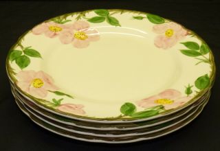 Vintage Set Of 4 Franciscan Desert Rose 10 1/2 " Dinner Plates Made In Usa Euc