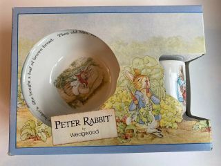 Vintage Wedgewood Peter Rabbit/beatrix Potter Nursery Set Mug,  Bowl,  Plate 1991