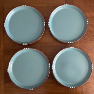 Set Of 4 - Dansk Mesa Turquoise 10 1/2 " Dinner Plate
