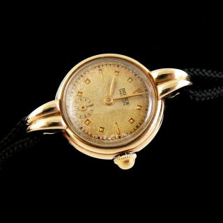 Vintage Ladies 9k Gold Rolex Precision 17 Jewel Ref 4556 Cocktail Wrist Watch