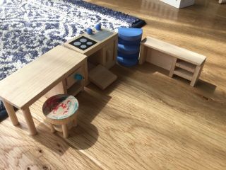 Wood doll house furniture - Hearthsong,  Plan toys,  Kitchen 3