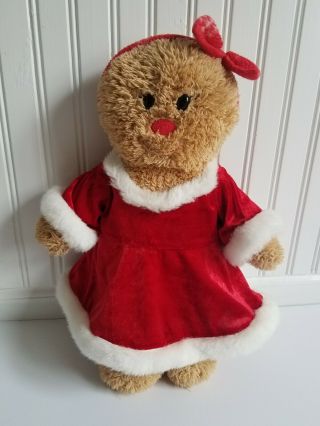 Retired 17 " Build A Bear Gingerbread Girl Plush Christmas Babw W/ X - Mas Dress