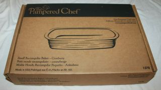 Pampered Chef Small Rectangular Baker - Cranberry Stoneware 1378 Retired