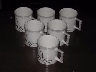 Set Of Six Clay Craft Fine Bone China Tea / Mug Cups (india) - -