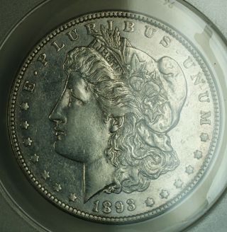1893 - O Morgan Silver Dollar $1 Anacs Au - 50 Details Tooled Cleaned