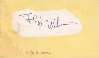 Flip Wilson D 1998 Signed 1x3 Cut Of Paper Comedian