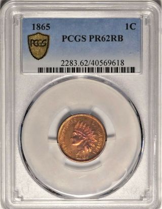 1865 1c Pcgs Pr62 Rb Choice Proof Red Brown Civil War Date Indian Head Cent Coin