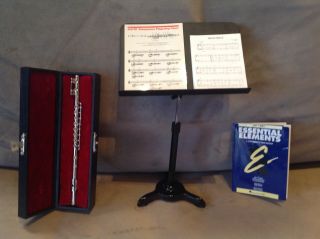 American Girl Doll Flute Set With Music Stand And Music Books– Retired