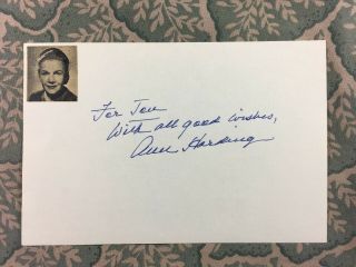 Ann Harding - Paris Bound - Holiday - It Happened On 5th Avenue - Autograph 1968